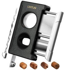 LIHTUN Cigar Cutter Guillotine 4 in 1 One Touch Straight Cut V Cutter with Cigar picture