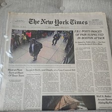 2013 APRIL 19 NEW YORK TIMES - BLASTS AT BOSTON MARATHON SUSPECTS  picture
