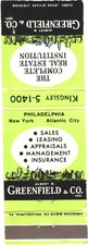 Albert M. Greenfield & Co. Inc. Philadelphia PA Vintage Matchbook Cover picture