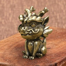 Brass kylin Figurines Small Statue Home Ornaments Animal Figurines Gift picture