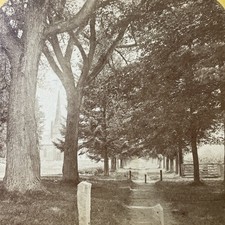 Church Pathway Stereoview A. F. Clough Warren NH 1870s picture