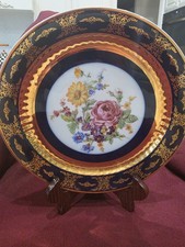 Vintage Epiag DF Carlsbad Czechoslovakia Cobalt & 24K Gold Collectible Plate picture