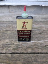 Vintage Archer Advertising Penetrating Oil Can Tin 4oz Oiler 1/2 Full 🔥🔥🔥 picture