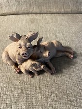Vtg Castagna Playful Sleeping Pigs Figurine Made In Italy picture