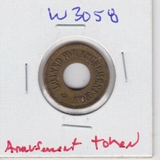 KAPPYSPENNY W3058 LOANED FOR AMUSEMENT ONLY VINTAGE ARCADE TOKEN OK VENDER picture