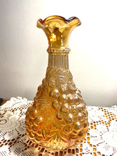 Imperial marigold carnival heavy grape glass vase 9 1/4