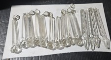 14 Large Antique Crystal Prisms 12-Chandelier Prisms Faceted Spear and Ball picture