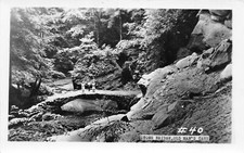 J53/ Logan Ohio RPPC Postcard c1930-40 Hocking Hills Stone Bridge 197 picture