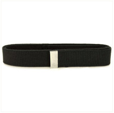 Vanguard BELT: BLACK COTTON WITH SILVER MIRROR TIP - MALE picture