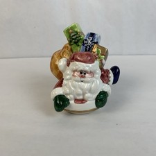 Vintage Ceramic Santa Cookie Jar Lid Candy Jar Lid Christmas Decor picture