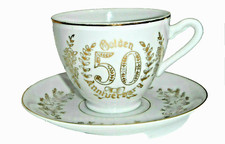 Golden 50 Year Anniversary Cup & Saucer picture
