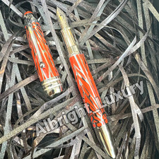 HOT (MB) Meisterstück 146 Special Edition Fountain Pen Red Silver w/ Box picture