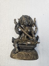 SARASWATI HINDU GODDESS BRONZE STATUE picture