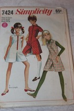 Vintage Simplicity 7424 sewing pattern Jumper jumpsuit pantdress culottes 9/10 picture