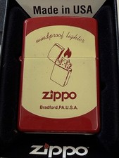 ZIPPO 2006 RED ENAMELED FINISH WINDPROOF LIGHTER UNFIRED IN BOX H319 picture