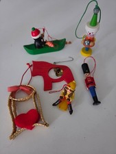 Vtg SCHUBACH Clown Wood Ornament Soldier Penguin Fishing Dala Horse Sledding picture