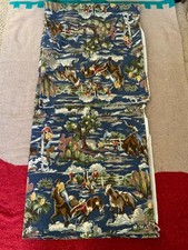 Western Rodeo Bloomcraft Screen Print Barkcloth Material Approximately 50x88in picture