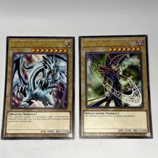 Yugioh Jumbo Oversized 2 Card Set - Blue-Eyes White Dragon & Dark Magician T4509 picture