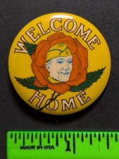 Vintage Welcome Home 1918 Rose Portland Festival World War One Pinback Pin picture