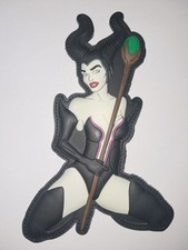 Maleficent Pinup Girl PVC Morale Patch Hook And Loop Backed picture
