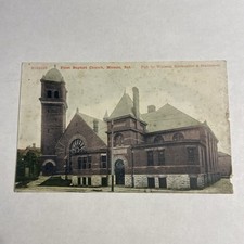 Postcard First Baptist Church Muncie Indiana IN Vintage picture