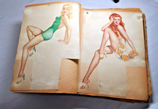 RARE 1940's Calendar Girl Pinup Scrap Book Varga Esquire Fashion picture