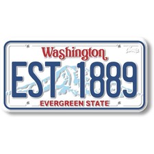 Washington State License Plate Magnet by Classic Magnets, 1.9