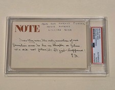Lillian Gish Signed Note Actress PSA DNA Autograph Auto Intolerance D W Griffith picture