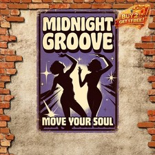 Retro Disco Dance Soul Train Tin Sign Music Room Party Wall Decor 8x12 picture