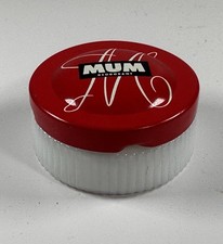 Vintage Milk Glass Bottle Jar Metal Lid Mum Deodorant Cream Bristol Myers Empty picture