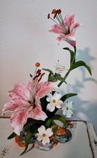 Lenox Pink Rubrum Lily Porcelain and Metal Floral Figurine Malaysia picture