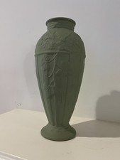 Wedgwood Sage Green Jasperware Doric Ivy Vase 7 inch Made in England picture