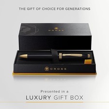 Cross Townsend Black Lacquer 23K Gold Trim Ball Pen with Luxury Gift Box (572TW) picture