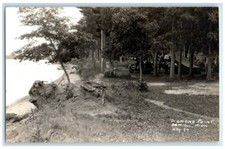 c1930's Diamond Point Lake Forest Camp Tent Canoe Bemidji MN RPPC Photo Postcard picture