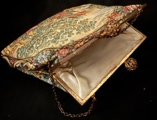 Stunning English Mid-Century Handmade Aubusson Tapestry Bag picture