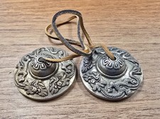 Cast Bronze Dragon Tingsha Cymbals Bells Chimes Meditation Healing picture