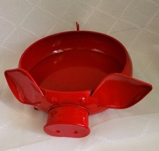 Contemporary Rustic Style Red Metal Pig Planter Serving Bowl Farmhouse Decor  picture