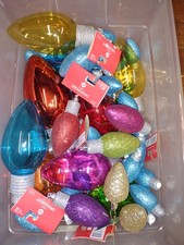 Christmas Ornaments Huge Lot Mixed Plastic Foam Asst Sizes & Colors Most USED picture