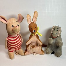 Vintage 1960’s Sears Piglet, Kanga, & Eeyore Sawdust Stuffed Made In Japan Fair picture