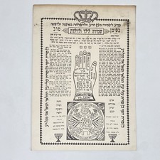 Vintage Double Kabbalah  Amulet & RAMBAM Print Mid Century Israe 12x9.5