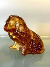 Vintage Imperial Glass Caramel Slag Lion Figurine  picture