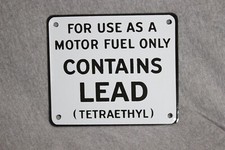 CONTAINS LEAD PORCELAIN SIGN picture