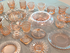 Stunning 27-Piece Vintage Pink Depression Glass & Arcoroc Collection Mixed Lot picture