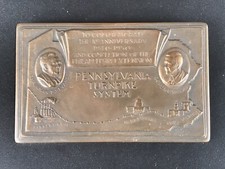 Vintage 1950’s Pennsylvania Turnpike Metal Paperweight Souvenir 10th Anniversary picture