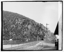 Photo:Harpers Ferry West Virginia 1920 Railroad Bridge Tunnel Mountains picture