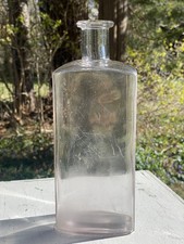 larger antique apothocary medicine bottle 1800s rare picture