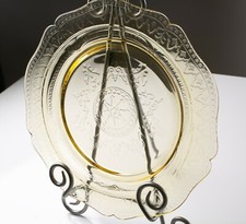 Vintage Federal Patrician Spoke Depression Glass 11 inch Dinner Plate Amber picture