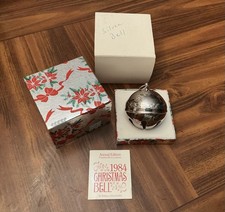 NOS Wallace Annual 1984 Silverplate Sleigh Bell Christmas Ornament In Orig. Box picture