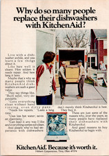 KitchenAid Vintage Magazine Ad 1970s Dishwasher Appliance Retro Original Print picture