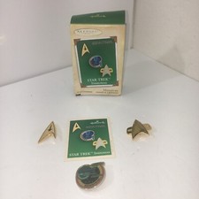 2004 Hallmark Keepsake Ornament Star Trek Insignias Miniature Set Of 3 picture